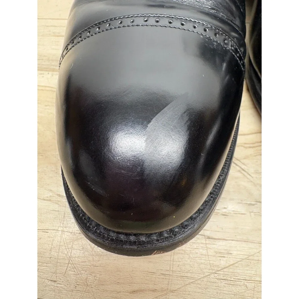Johnson & Murphy  Oxford Cap Toe Men Shoes Black Leather Us Size 12M